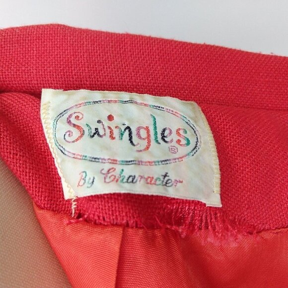 Swingles Women's Vintage 60's Red Blazer Size S Union Made 3 Button Pockets - Picture 9 of 10